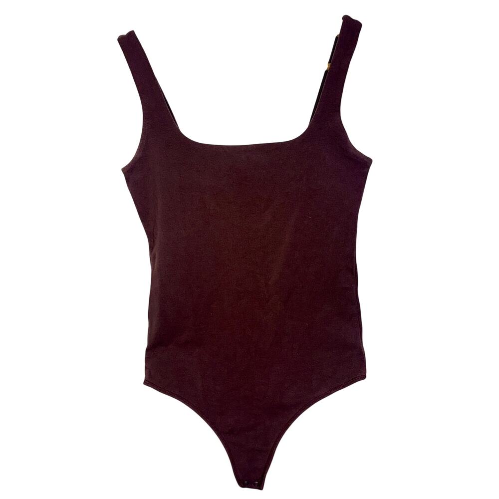 Abercrombie & Fitch Soft AF Brown Square Neck Sleeveless Bodysuit Womens Size S